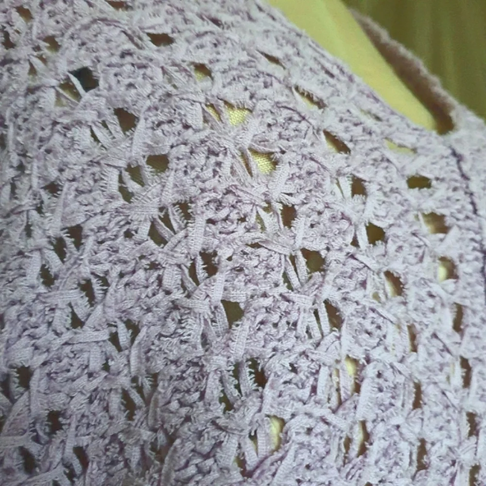 Free People Best Of You Open Weave Knit V-Neck Sweater in Light Purple Moo Sz XS - Picture 6 of 15